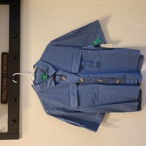 dip brand,  size L, blue linen shirt